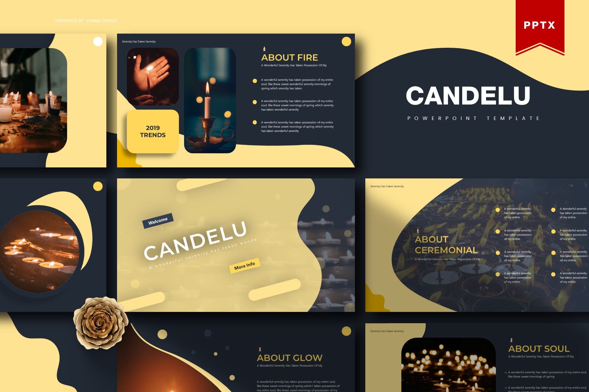 烛光蜡烛元素素材库精选PPT模板下载 Candelu | Powerpoint Template插图