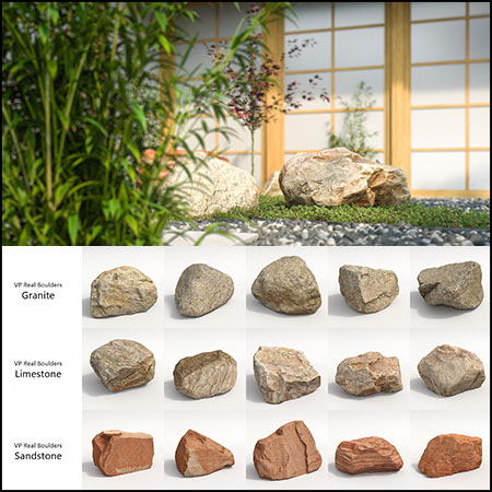 15款高精度真实的巨大的石头素材之家精选3D模型