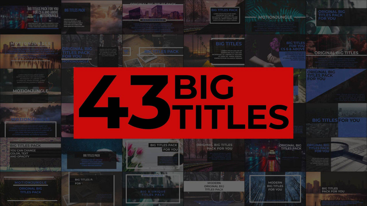 43个独特的外观和优雅动画的大标题包素材库精选AE模板