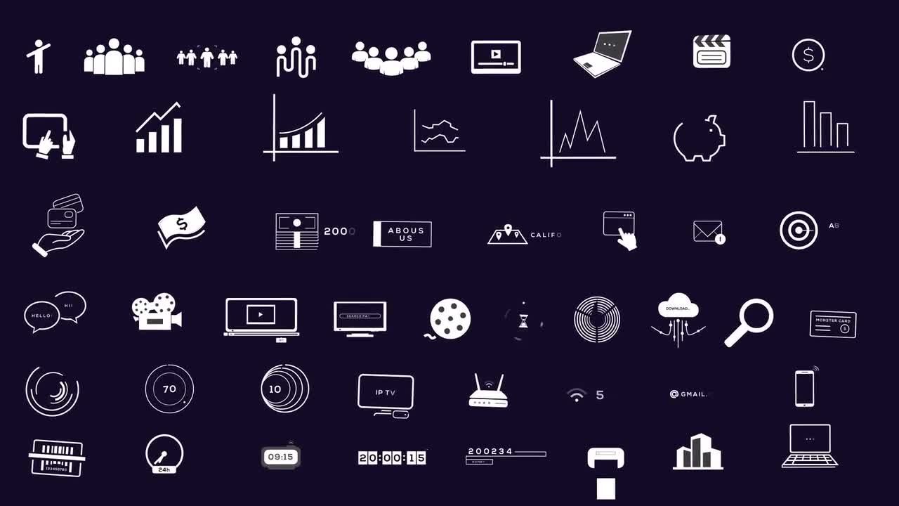 50个高清卡通元素商业幻灯片素材库精选AE模板