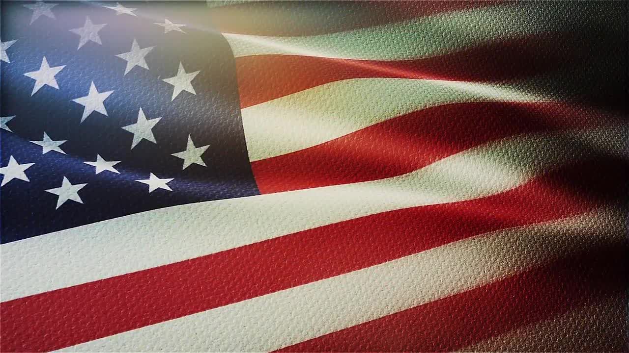 复古创意的旗帜挥舞素材库精选AE模板