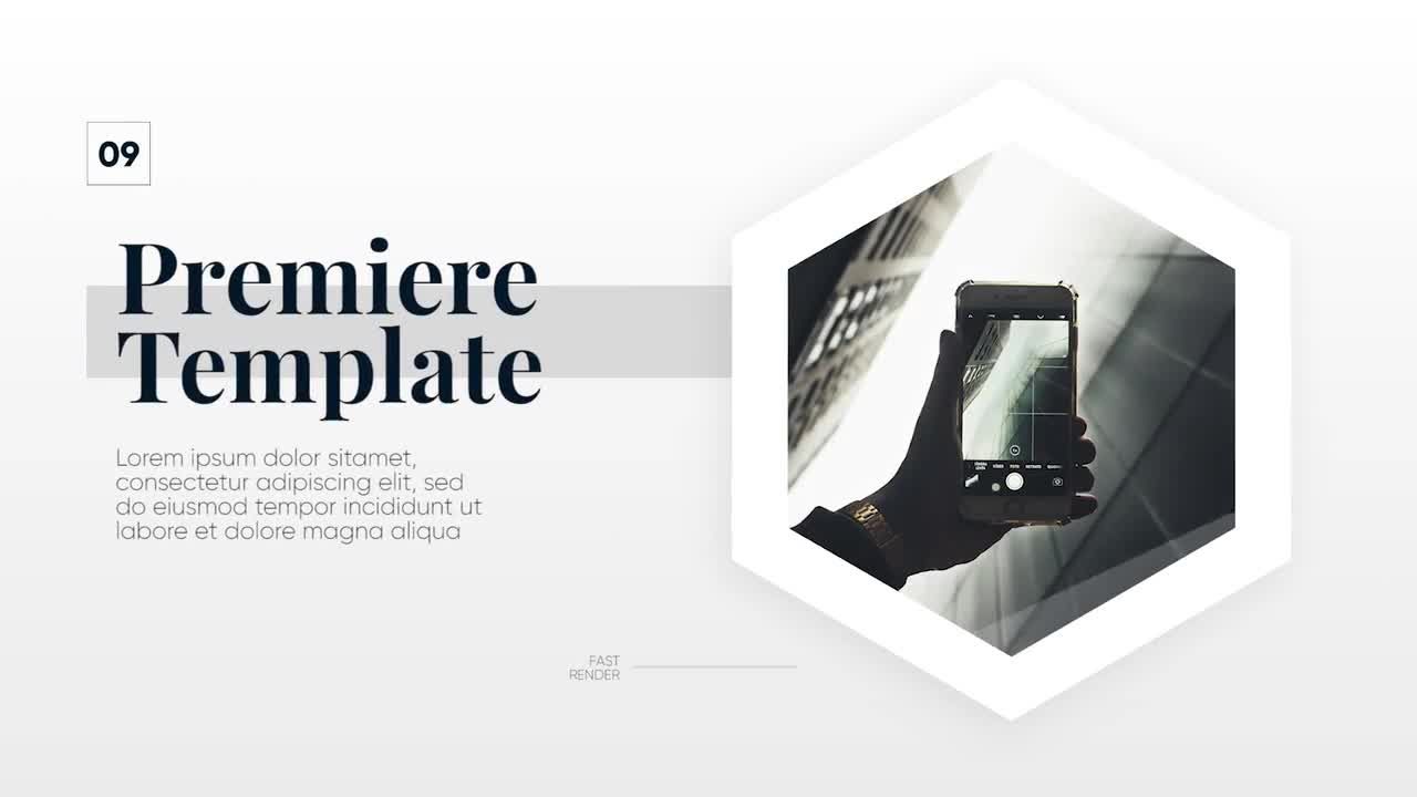 带有衬线字体的现代企业介绍幻灯片Pr模板