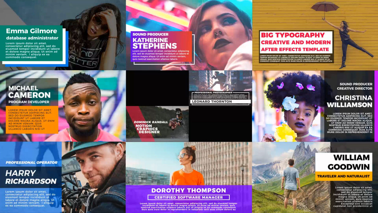 10个专业的全屏文字标题字幕条动画素材库精选AE模板