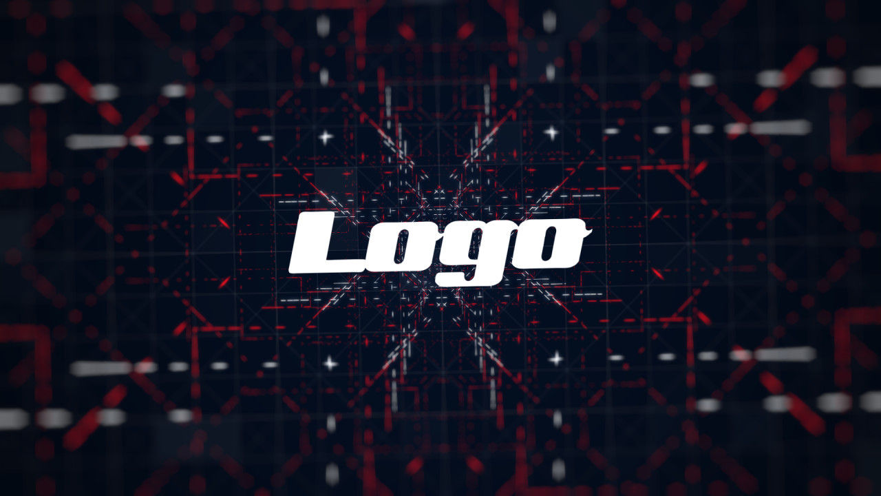 超现代时尚活力的抽象技术展示徽标素材库精选AE模板