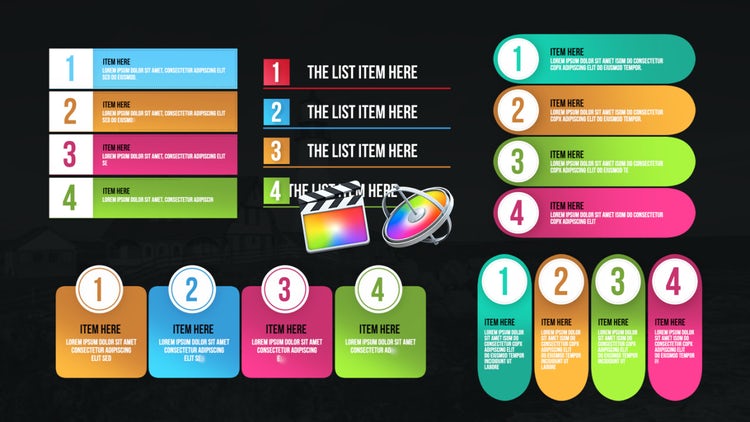 信息图动画列表v3素材库网精选fcpx模板