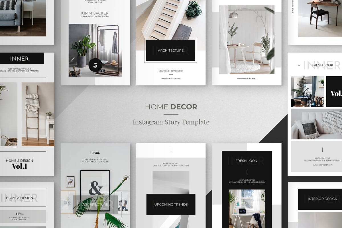 极简主义家居装饰Instagram品牌故事模板素材库精选 Minimal Home Decor Instagram Story Tempalte插图