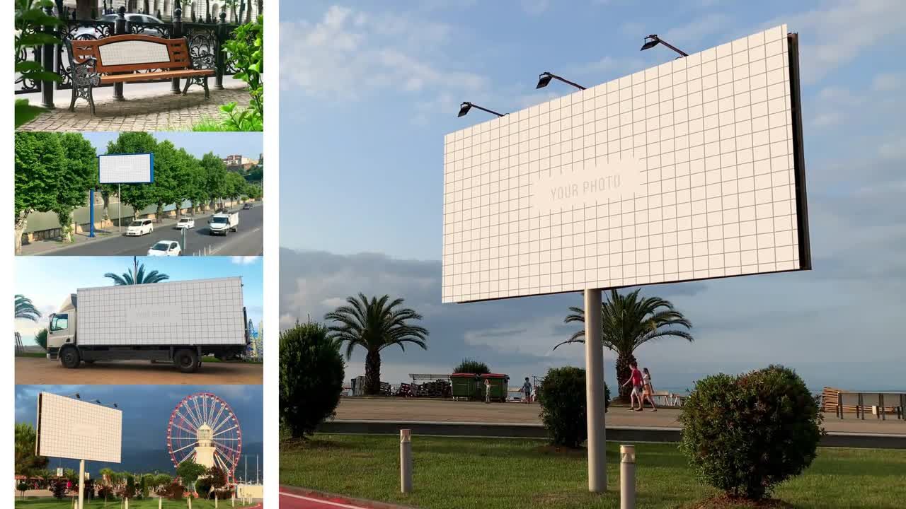 城市广告牌展示动画视频素材库精选AE模板