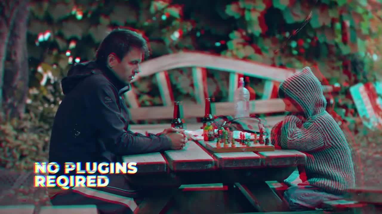 时尚和充满活力的邪恶酷炫分裂效果素材库精选pr模板