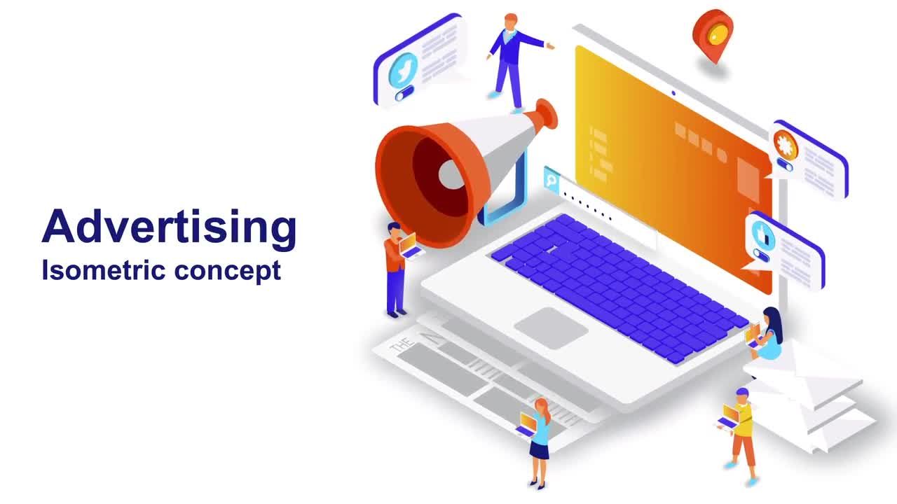 广告 - 等距概念推广促销素材库精选AE模板