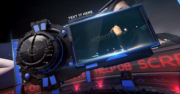 高效数字信息3D特效开场素材库精选AE模板 Velocity 3D Display