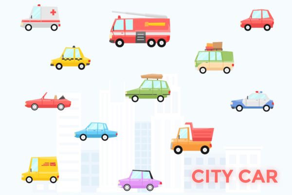 城市交通工具矢量素材库精选图标素材 City Car