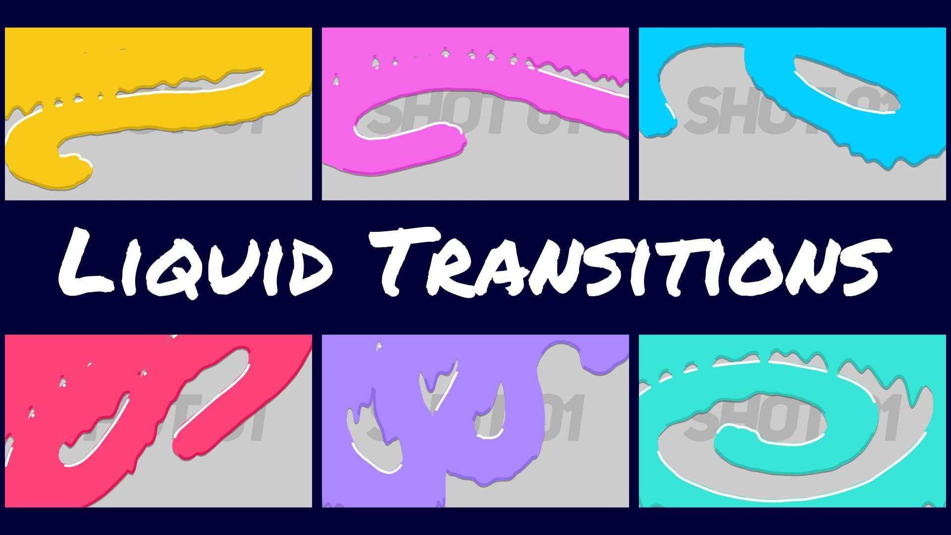 卡通动画液体过渡标题素材库精选pr模板