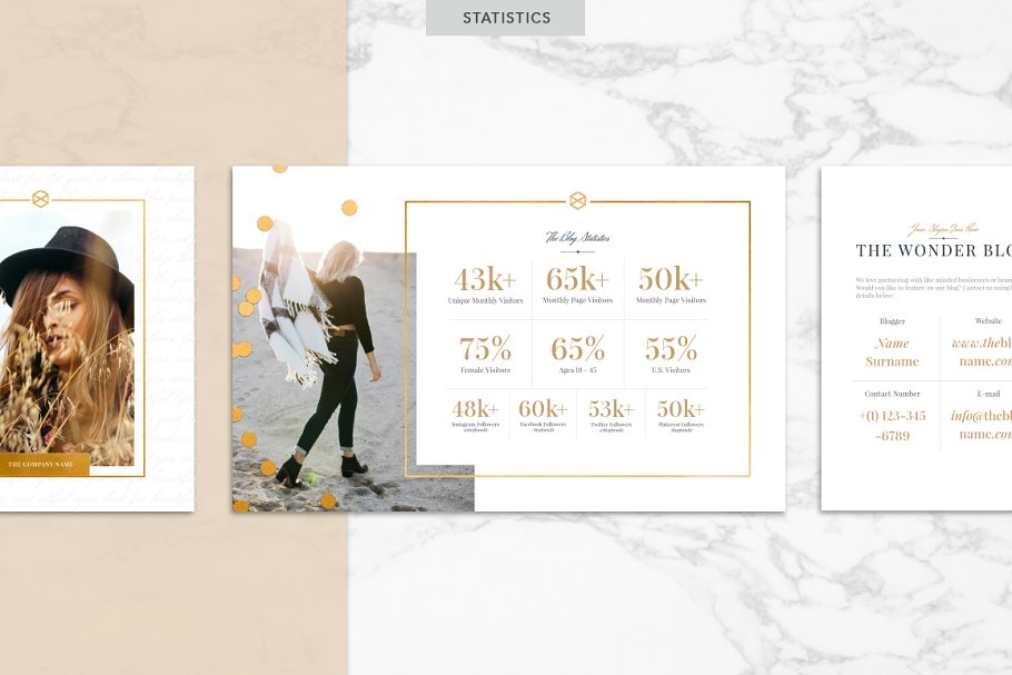 金箔奢华装饰博客贴图模板素材库精选 GOLDEN | Blog Media Kit插图(5)