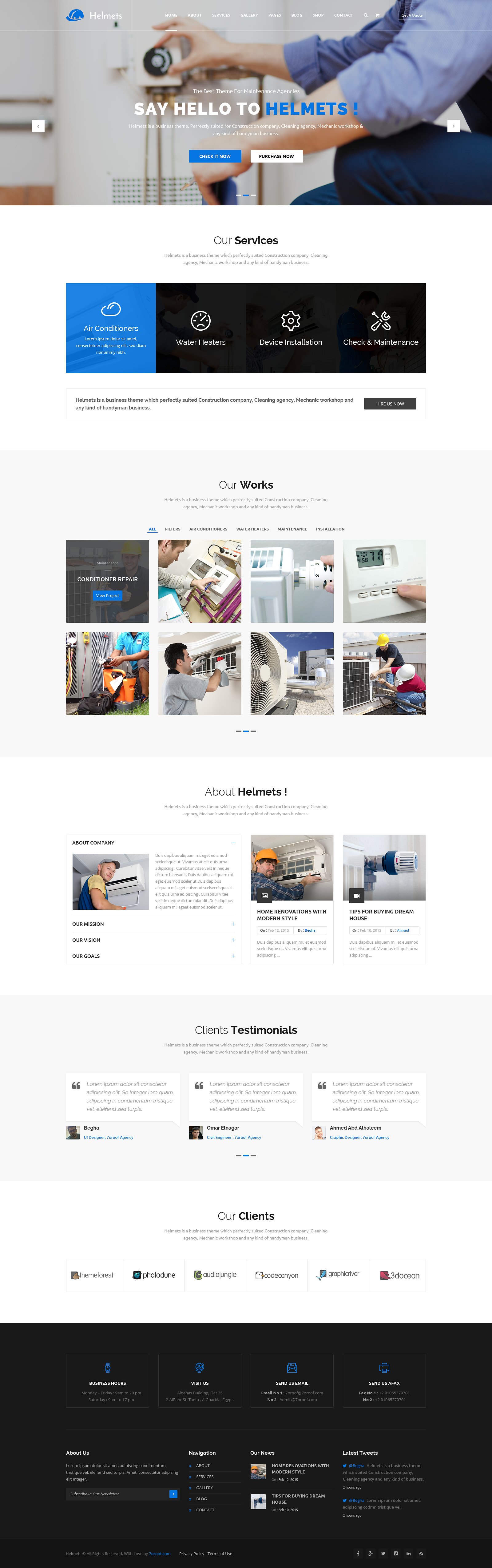 工业企业网站模板素材库精选 Helmets – PSD Template for Handyman插图(8)