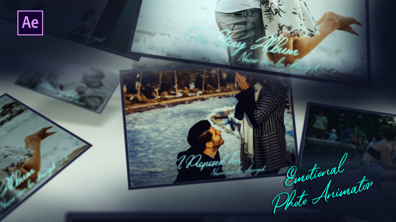 情感幻灯片照片显示素材库精选AE模板