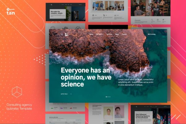 数字咨询机构网站设计HTML模板素材库精选 E—tan – Digital Consulting Agency HTML Template