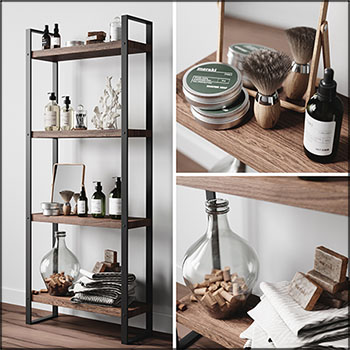 现代化妆品装饰品组合素材之家精选3D模型