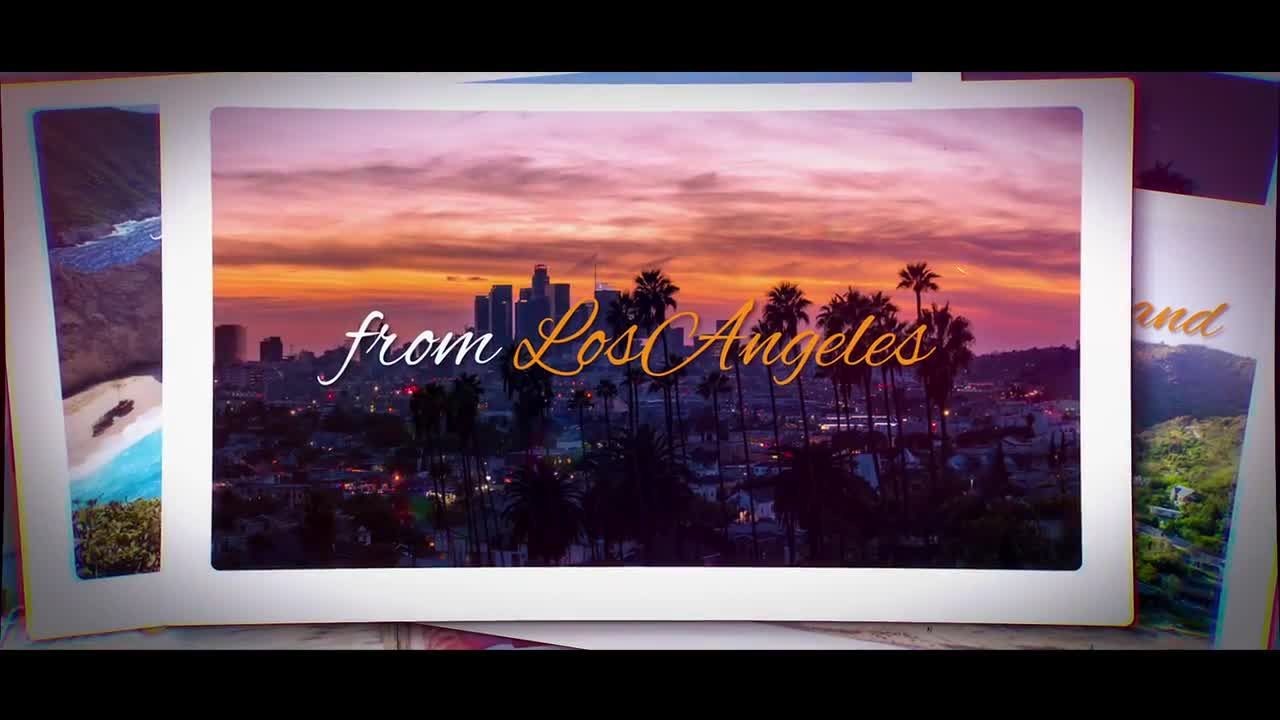 吸引力的动画坠落的宝丽来照片素材库精选AE模板