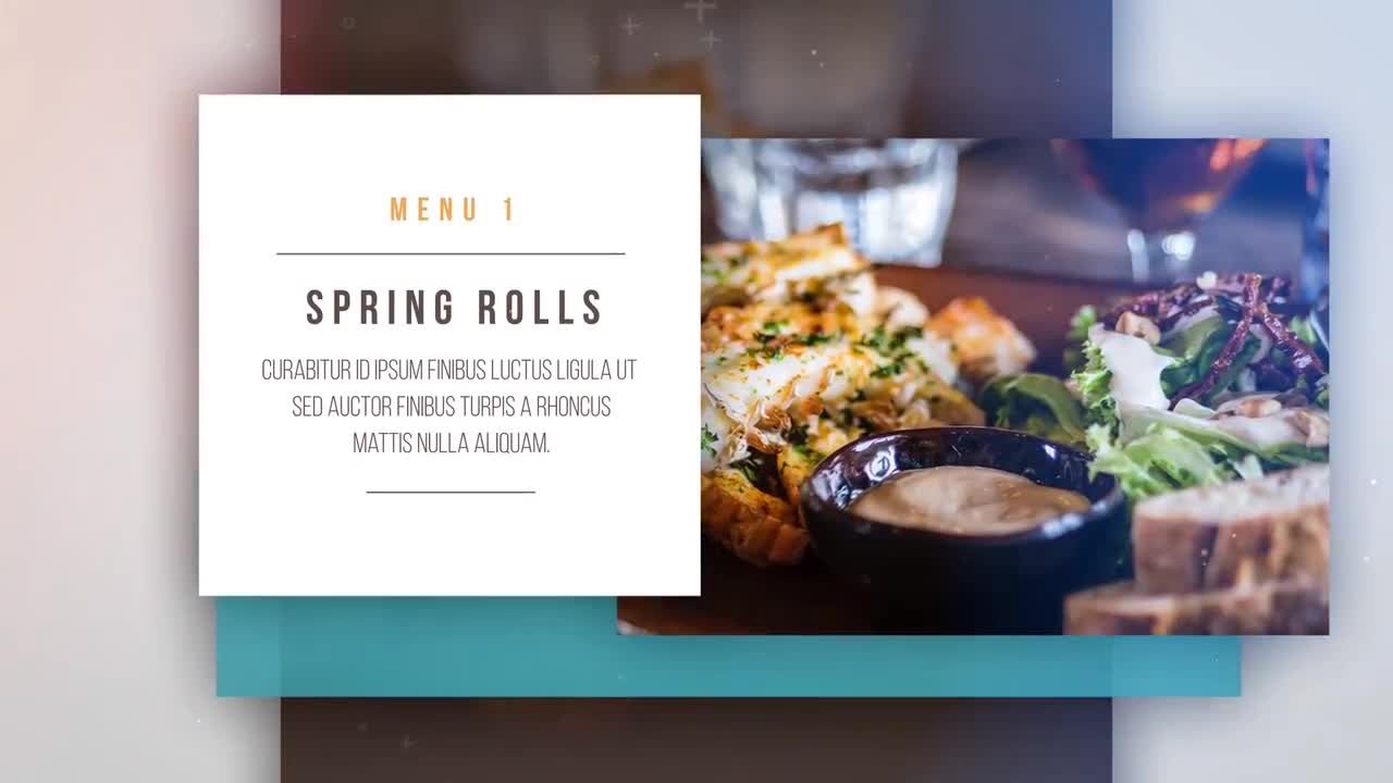 创意设计的美食节目餐厅甜点食物价格菜单素材库精选AE模板