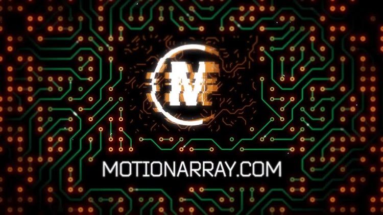 超现代电路元素标志素材库精选AE模板