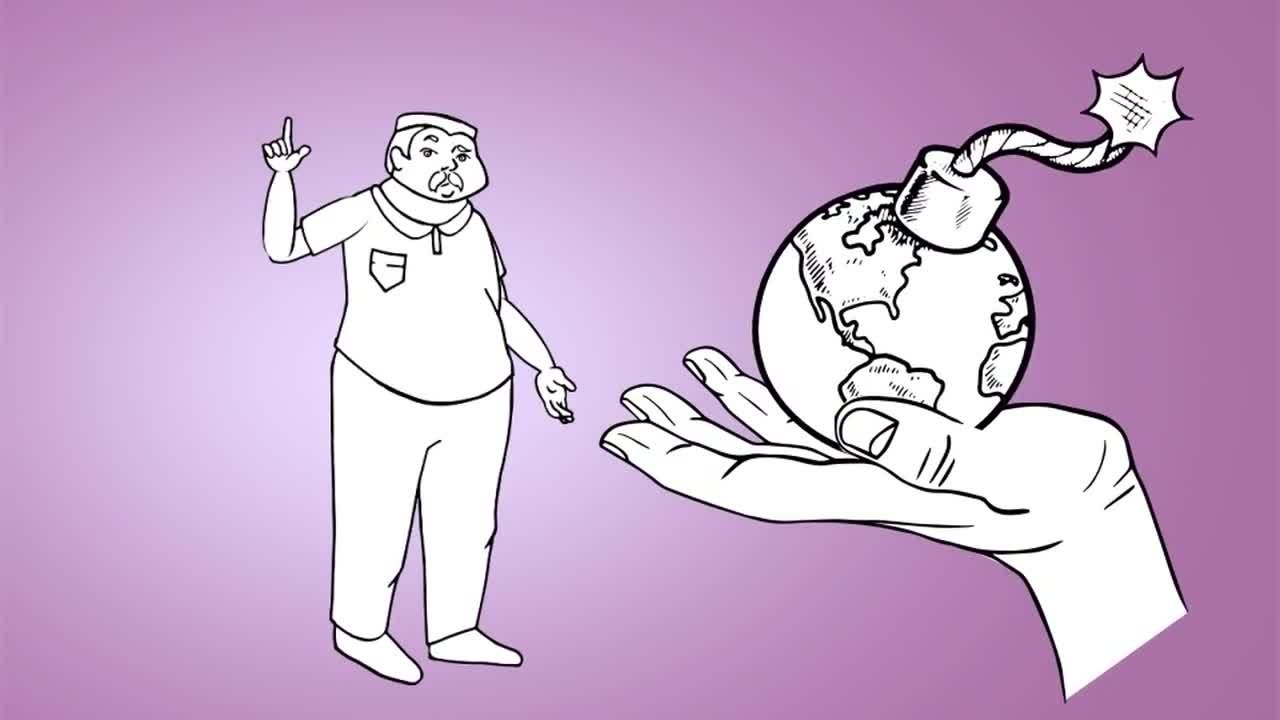 手绘动画角色胖男人产品促销素材库精选AE模板