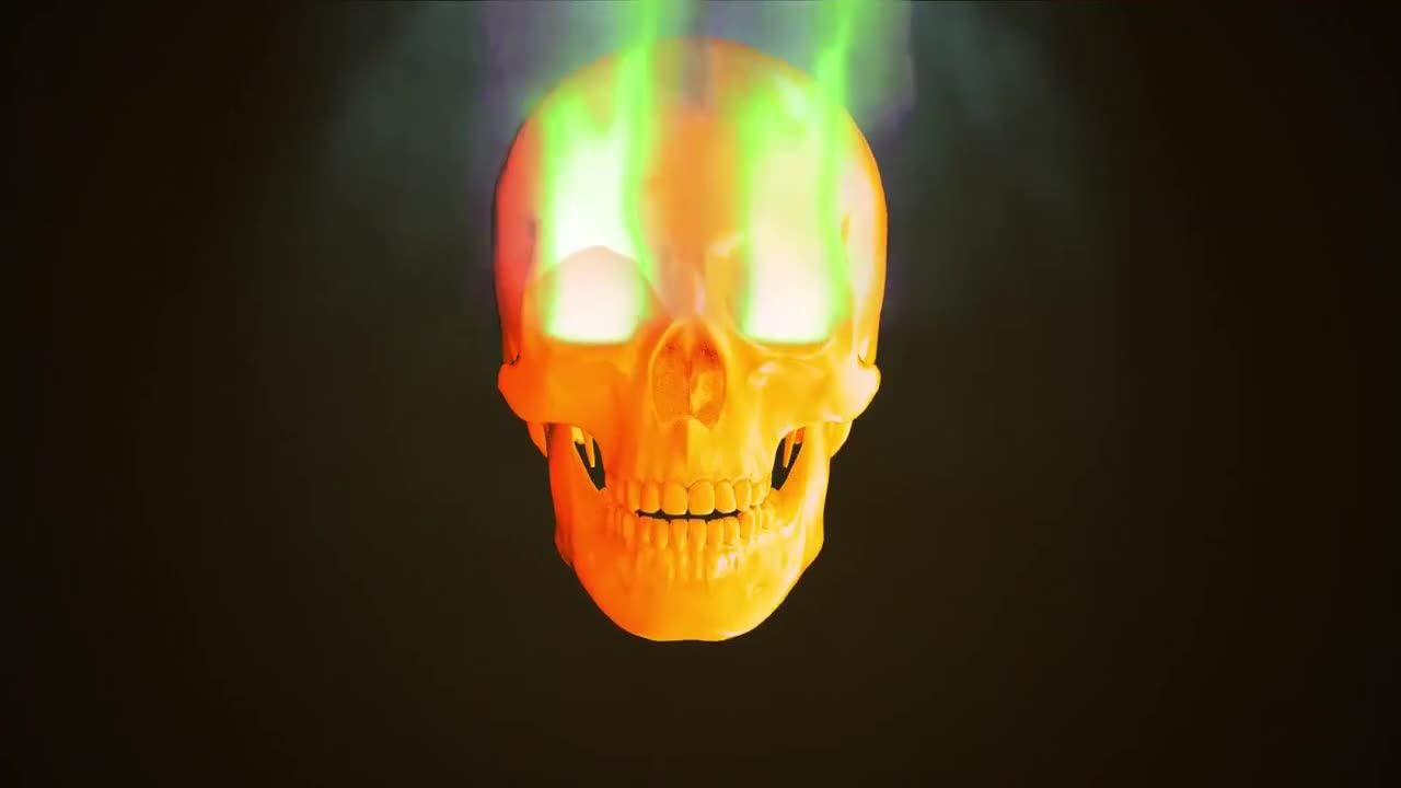 火焰头骨徽标素材库精选AE模板