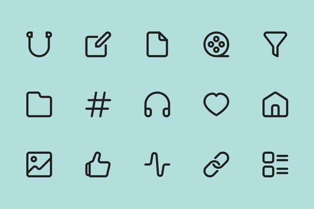 UI界面设计矢量图标集 User Interface Vector Set (90 icons)插图(5)