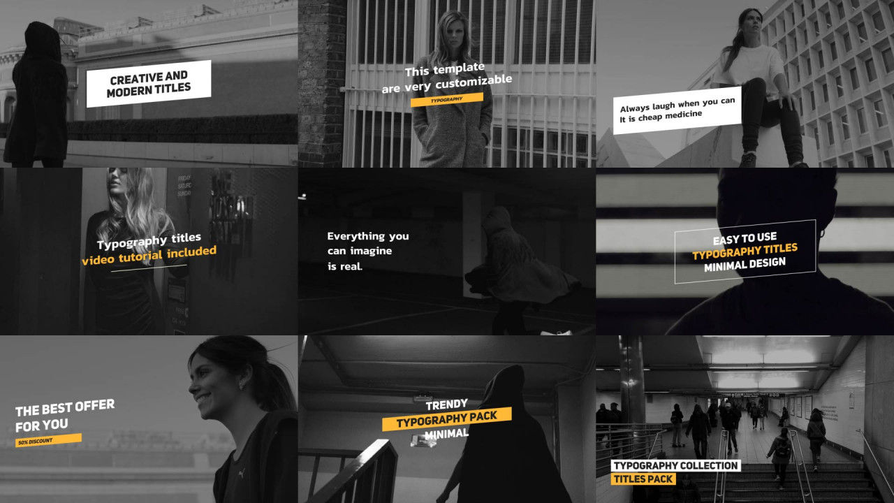 9个版式标题动画素材库精选AE模板