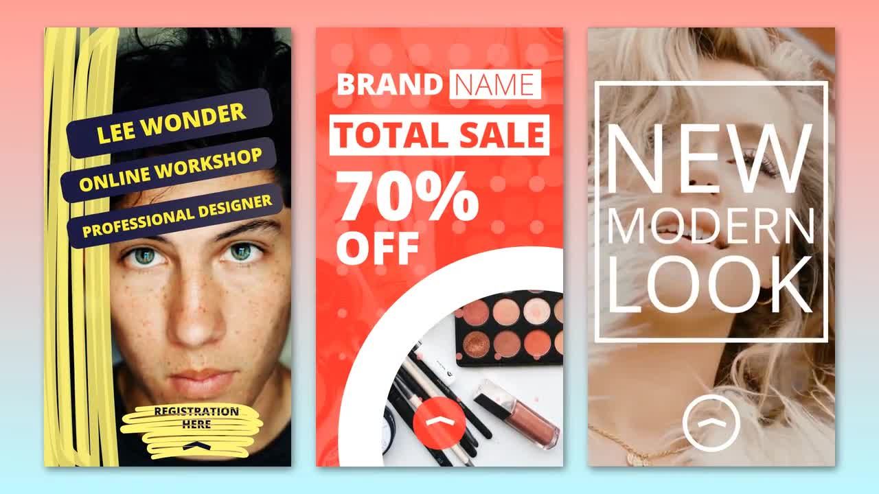 手机竖屏动态多图时尚照片展示素材库精选PR模板