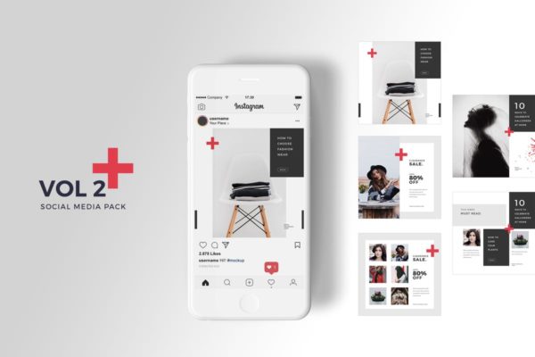 社交媒体跨平台贴图模板素材库精选合集v2 Social Media Pack Vol. 2