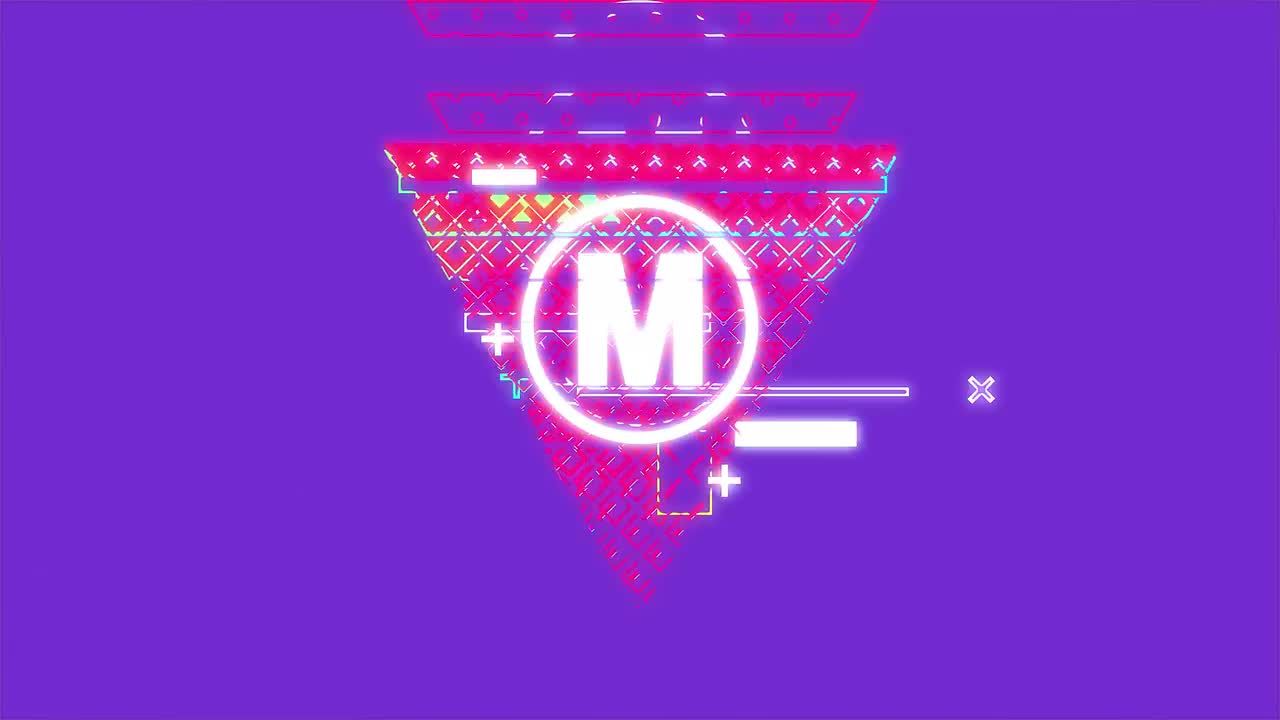 具有整洁的毛刺和扭曲效果动画徽标素材库精选AE模板