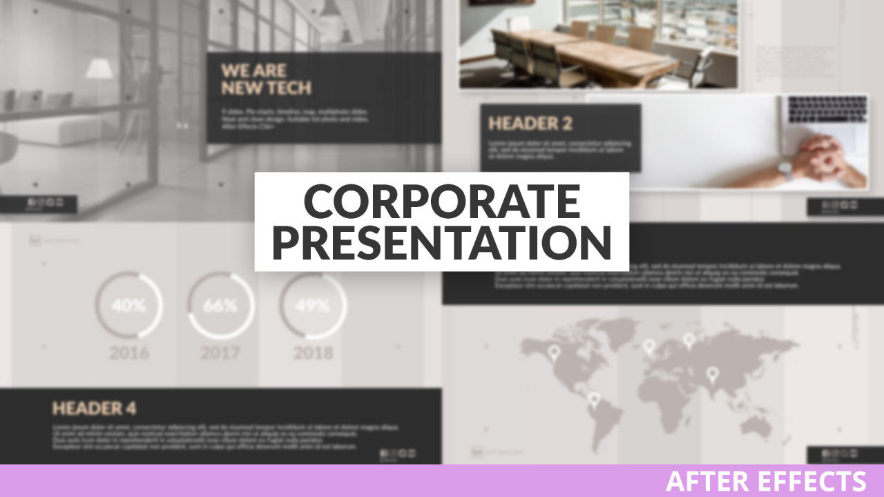 干净创意的企业演示文稿素材库精选AE模板