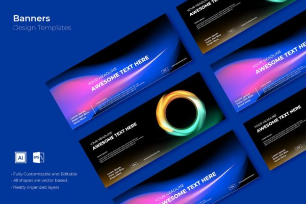 炫酷创意活动广告Banner模板设计v30 SRTP Banners Template.30