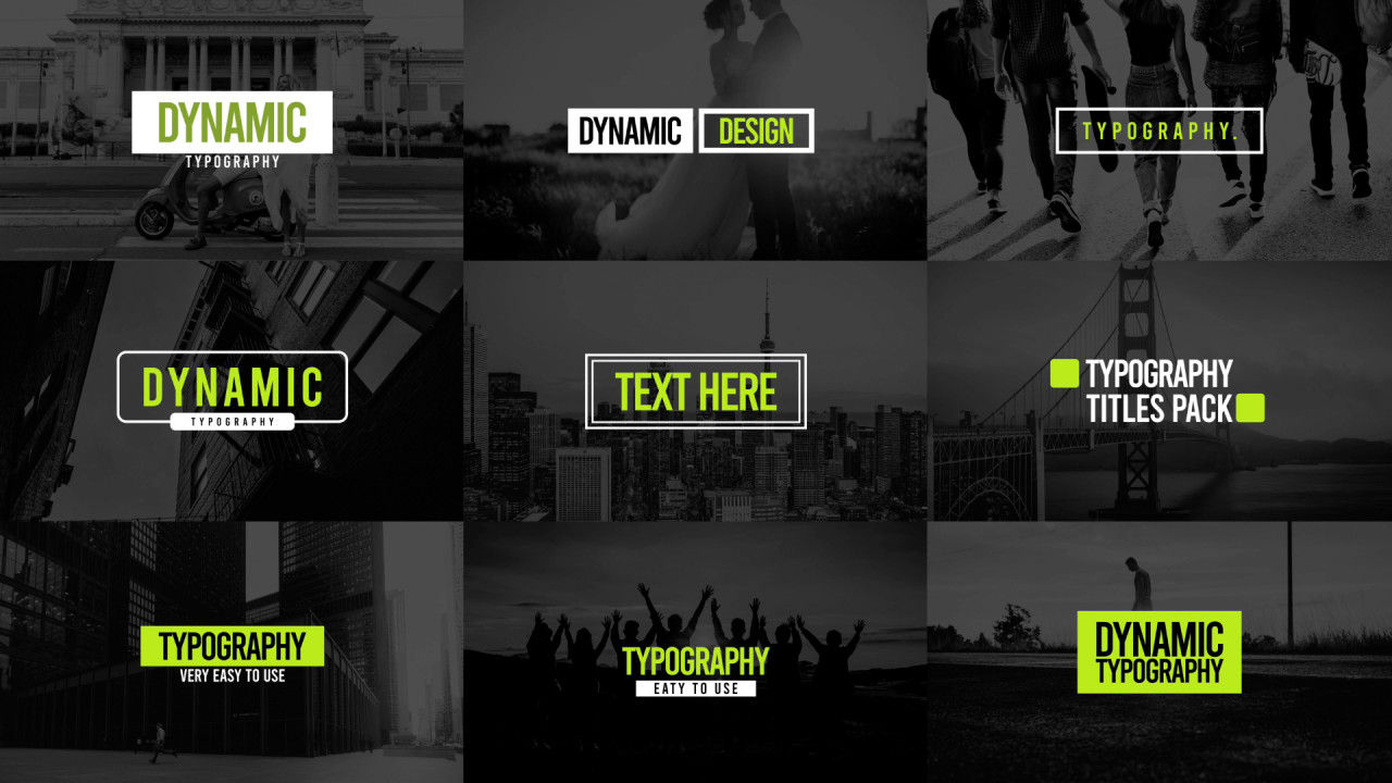 9组简洁动态框字幕特效素材库精选AE模板