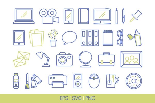 一组30个办公室矢量图标 30 vector office icons