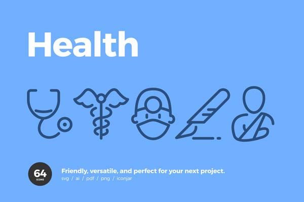 素材库下午茶：医疗健康矢量图标合集下载[Ai]