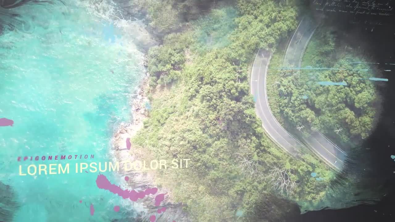 现代精美时尚的旅游油墨幻灯片素材库精选AE模板