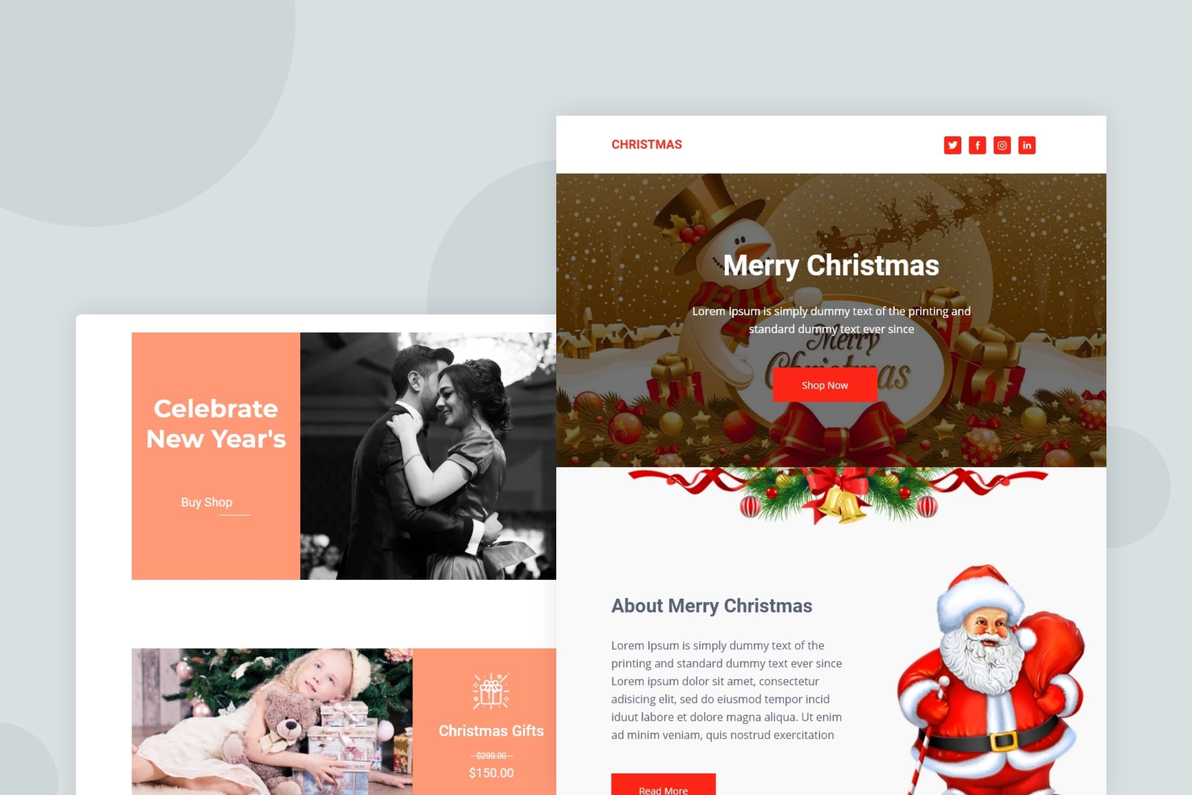 圣诞节主题EDM营销邮件模板 Christmas – Email Newsletter插图