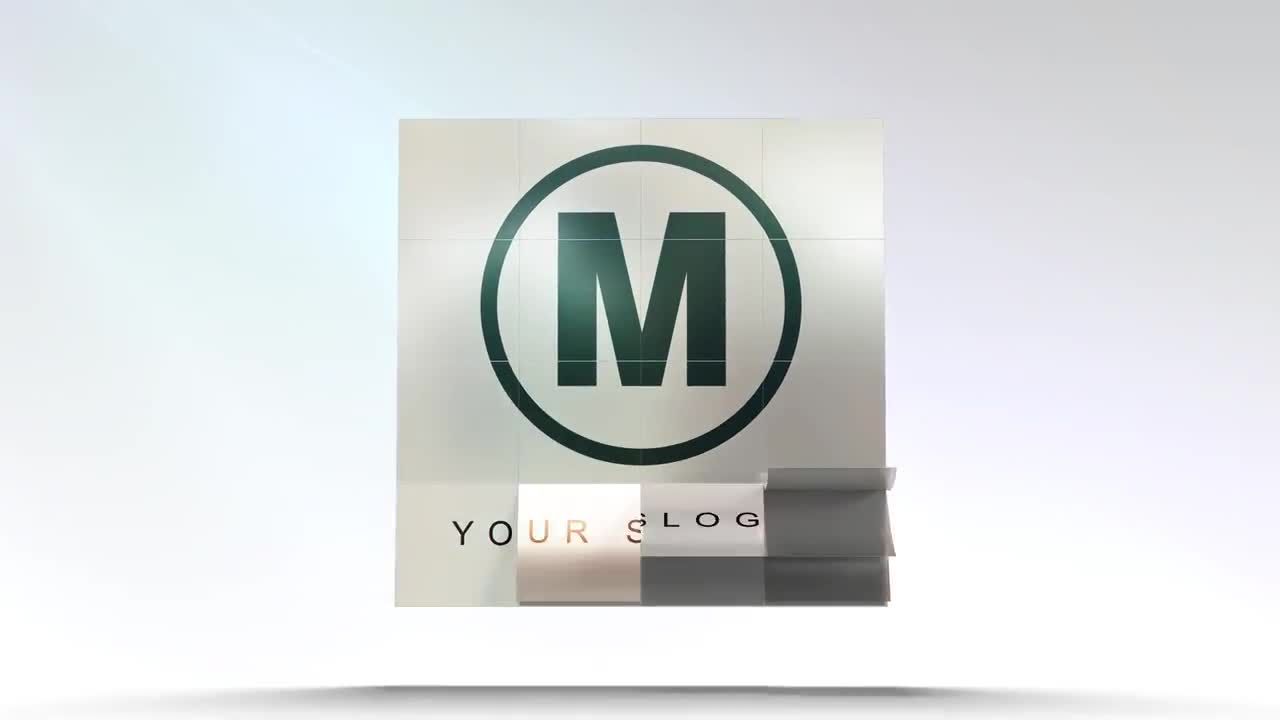 瓷砖翻转效果精美Logo图标素材库精选AE模板