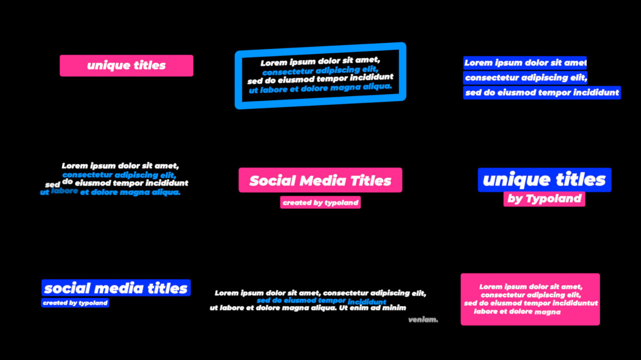 9个时尚社交媒体标题素材库精选AE模板