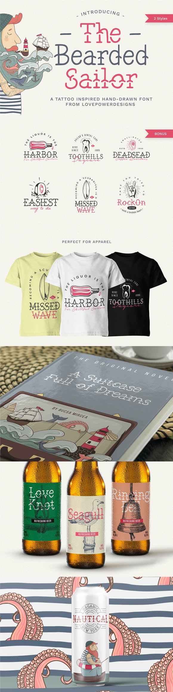 CreativeMarket The Bearded Sailor – Tattoo Font素材之家精选英文字体