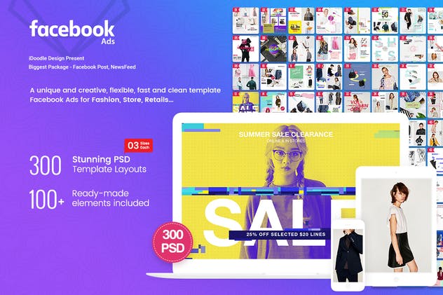 社交媒体素材库精选广告模板合集 Fashion Facebook Post , NewsFeed – 300 PSD插图(1)