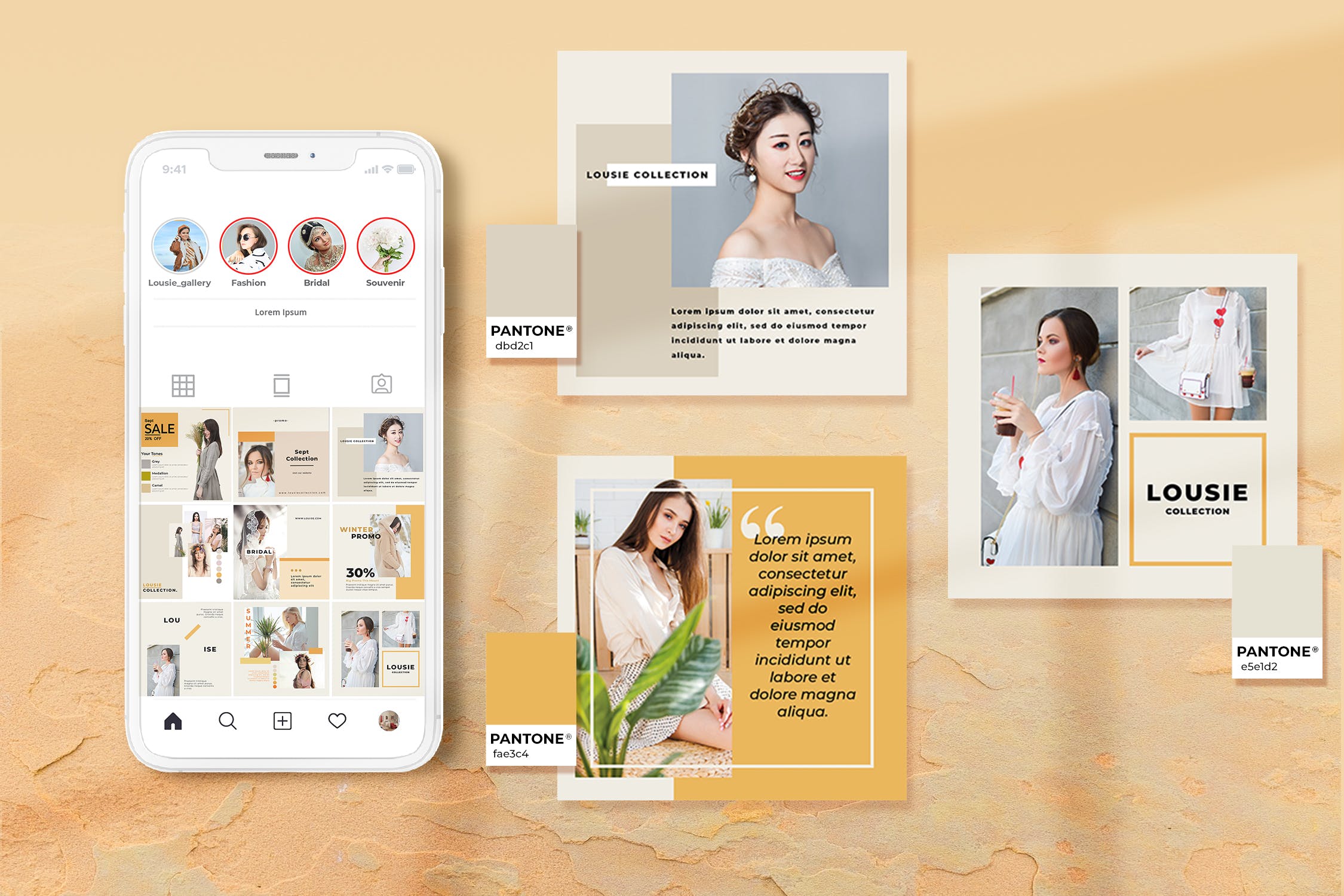 时尚商店营销推广Instagram社交平台设计素材 Fashion Store Instagram Post / Feeds插图(1)