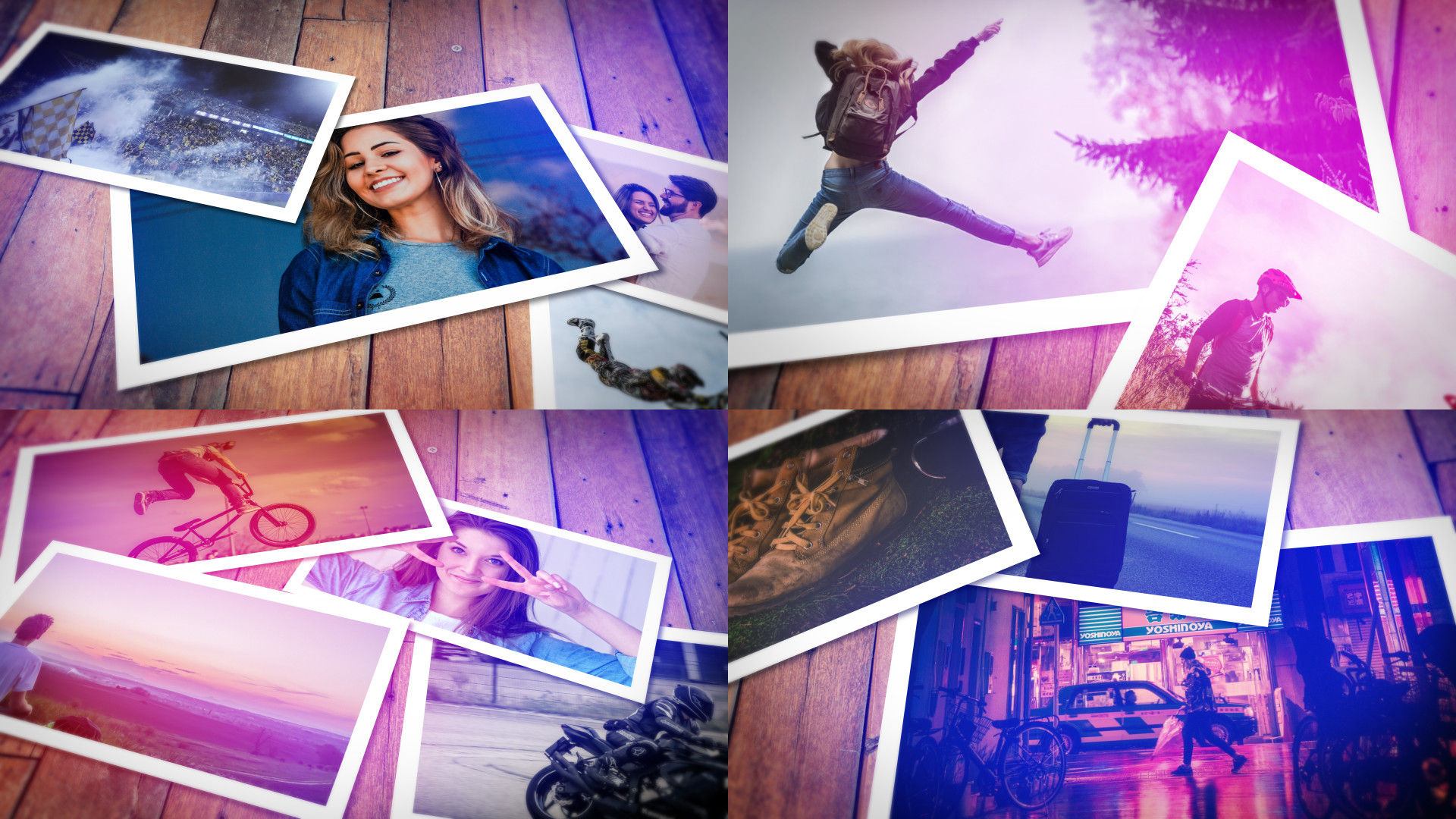 老式幻灯片炫耀照片素材库精选AE模板