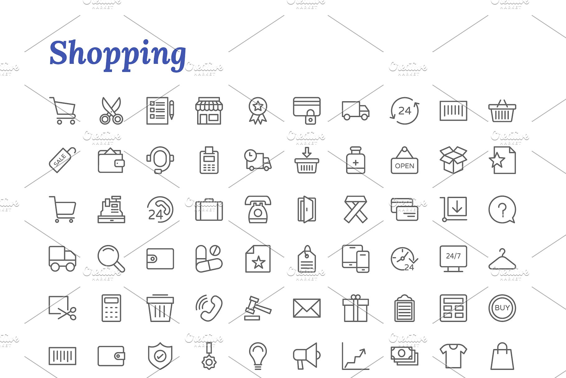 7671枚线条图标合集 7671 Line Icons插图(20)