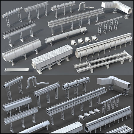 15款工业管道素材之家精选3D模型