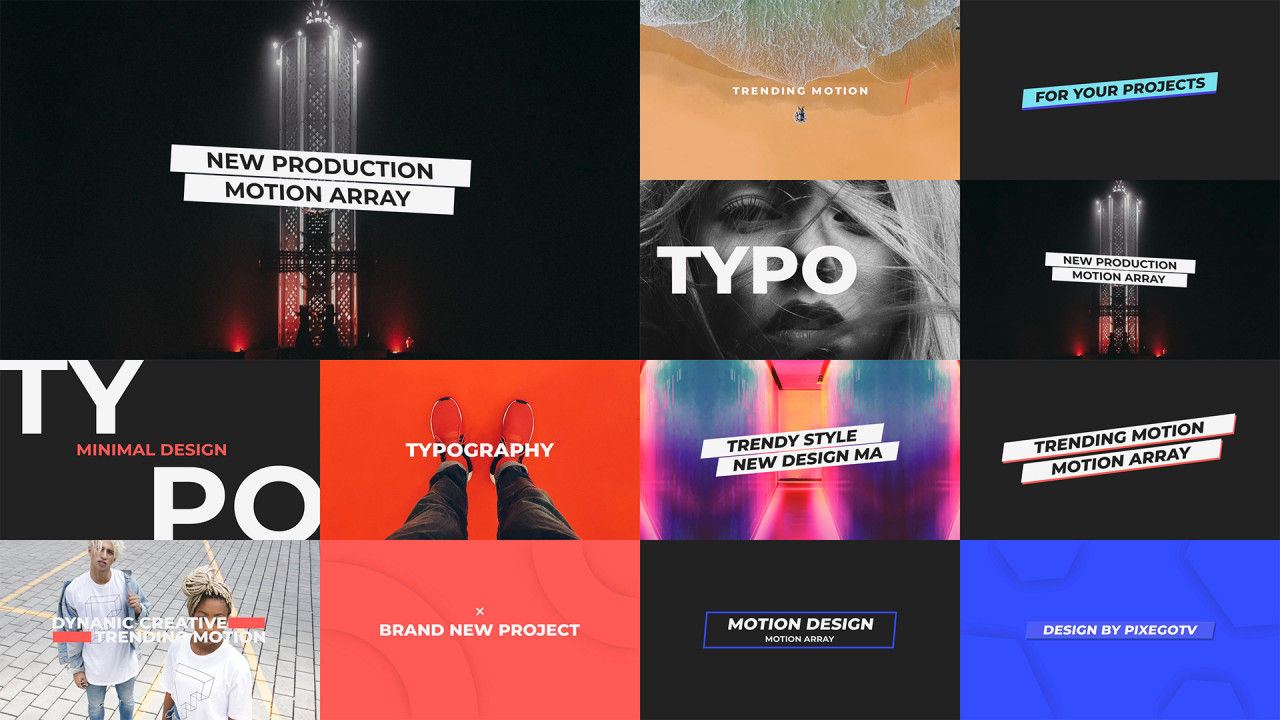 富有创意的广告排版全屏标题动画素材库精选AE模板