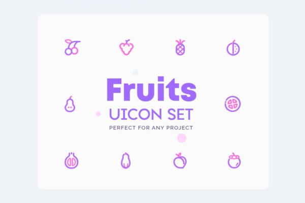 水果＆蔬菜矢量图标素材 UICON Fruits &amp; Vegetables Icons