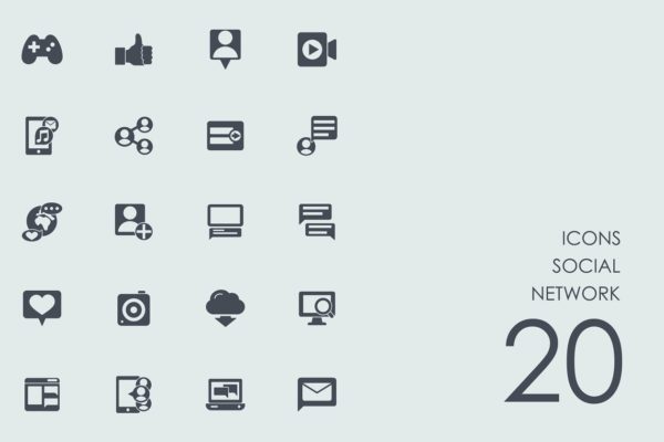 社交媒体网络图标 Social network icons