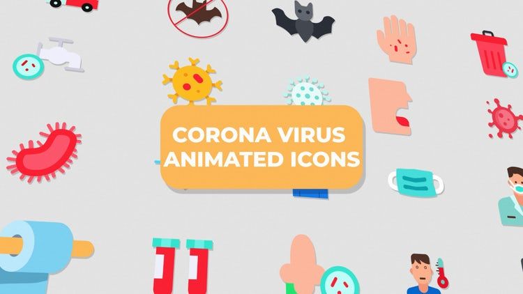 电晕病毒图标一个独特的素材库精选AE模板